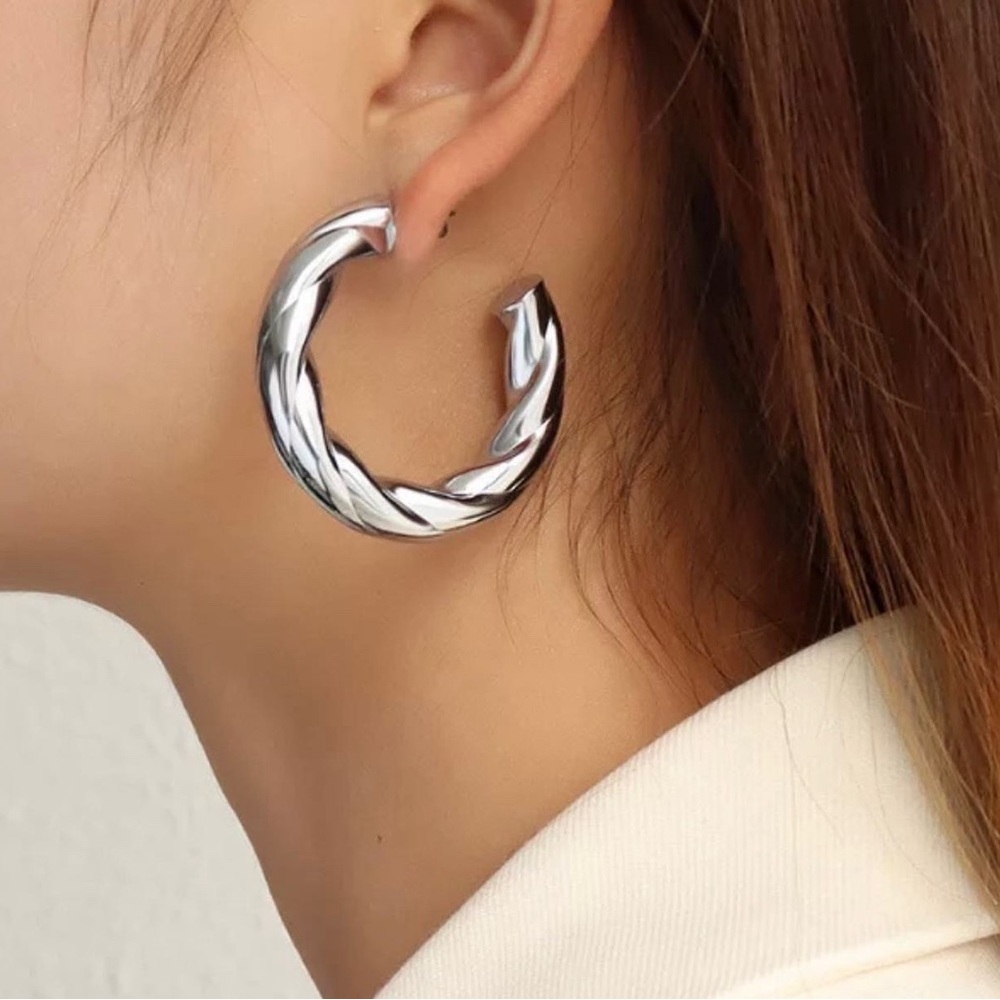 Twisted Hoop Stainless Steel Earring